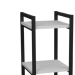 Επιδαπέδια ραφιέρα Harvey pakoworld μαύρο μέταλλο και μελαμίνη σε λευκή απόχρωση 33x28x70εκ - Image 4