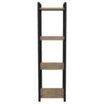 Επιδαπέδια ραφιέρα Harvey pakoworld μαύρο μέταλλο και μελαμίνη σε φυσική απόχρωση 33x28x100εκ - Image 3