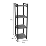 Επιδαπέδια ραφιέρα Harvey pakoworld μαύρο μέταλλο και μελαμίνη σε φυσική απόχρωση 33x28x100εκ - Image 6