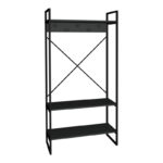 Έπιπλο εισόδου Levento pakoworld ανθρακί με μαύρο μεταλλικό σκελετό 88x34x180εκ - Image 2