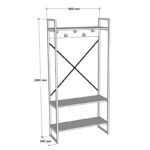 Έπιπλο εισόδου Levento pakoworld ανθρακί με μαύρο μεταλλικό σκελετό 88x34x180εκ - Image 4