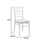 Καρέκλα Tiffany I pakoworld με μαξιλάρι pp σε λευκή απόχρωση 39.5x46.5x87εκ - Image 7