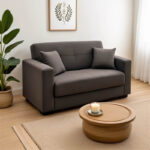 Καναπές-κρεβάτι με αποθηκευτικό χώρο διθέσιος Vox pakoworld ανθρακί ύφασμα 154x82x83εκ