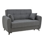 Καναπές-κρεβάτι με αποθηκευτικό χώρο διθέσιος Lincoln pakoworld ανθρακί ύφασμα 165x75x85εκ