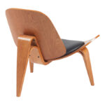 Πολυθρόνα Vilma pakoworld PU μαύρο- plywood καρυδί 90x76.5x74.5εκ - Image 2