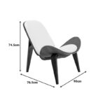 Πολυθρόνα Vilma pakoworld PU μπεζ- plywood καρυδί 90x76.5x74.5εκ - Image 3