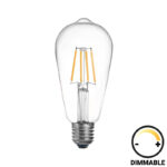 Λαμπτήρας LED ST64 Bulb pakoworld dimmable 4W E27 2700K clear