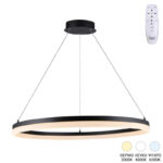 Φωτιστικό οροφής Nebrian pakoworld led μέταλλο μαύρο Φ60x15εκ