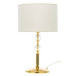 InLight Επιτραπέζιο φωτιστικό από χρώμιο μέταλλο κρύσταλλο και υφασμάτινο καπέλο 1XE27 D:59cm (3422-Χρώμιο)