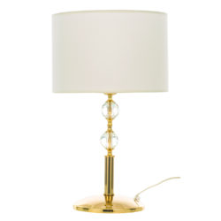 InLight Επιτραπέζιο φωτιστικό από χρώμιο μέταλλο κρύσταλλο και υφασμάτινο καπέλο 1XE27 D:59cm (3422-Χρώμιο)