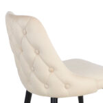 Καρέκλα Zedna pakoworld μπεζ βελούδο με μαύρα μεταλλικά πόδια 51x58x84εκ - Image 6