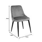 Καρέκλα Zedna pakoworld μπεζ βελούδο με μαύρα μεταλλικά πόδια 51x58x84εκ - Image 7