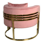 Πολυθρόνα Roblu pakoworld χρυσό μέταλλο και βελούδο σε απόχρωση σάπιο μήλο 72x77.4x70εκ - Image 3