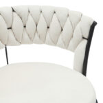 Σκαμπό μπαρ Alkia pakoworld περιστρεφόμενο σε μπεζ βελούδο με μαύρα πόδια μέταλλο 58x55x90εκ - Image 6