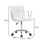 Καρέκλα γραφείου Buleco pakoworld pu σε λευκή απόχρωση 56x46x74-86εκ - Image 8