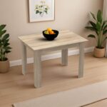 Τραπέζι Manka pakoworld σε sonoma απόχρωση 110x80x77εκ - Image 2