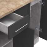 Σύνθεση κουζίνας Festa II pakoworld μελαμίνη σε ανθρακί και πάγκο σε sonoma απόχρωση 120x60x85εκ - Image 8