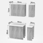 Σύνθεση κουζίνας Festa II pakoworld μελαμίνη σε ανθρακί και πάγκο σε sonoma απόχρωση 120x60x85εκ - Image 9