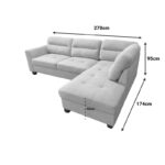 Γωνιακός καναπές αριστερή γωνία Camile pakoworld ύφασμα σε μπεζ απόχρωση 270x174x95εκ - Image 7