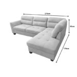 Γωνιακός καναπές δεξιά γωνία Camile pakoworld ύφασμα σε μπεζ απόχρωση 270x174x95εκ - Image 7