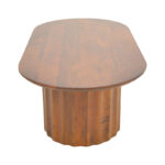 Τραπέζι σαλονιού Flute pakoworld μασίφ ξύλο μάνγκο καρυδί 130x65x40εκ - Image 5