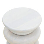 Βοηθητικό τραπέζι Circena pakoworld μασίφ μάνγκο ξύλο λευκό Φ40x45εκ - Image 3