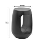 Βοηθητικό τραπέζι Lenora pakoworld μασίφ μάνγκο ξύλο μαύρο Φ33x45εκ - Image 4