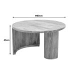 Τραπέζι σαλονιού Orban pakoworld μασίφ μάνγκο ξύλο σε φυσική απόχρωση Φ80x45εκ - Image 9