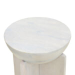 Βοηθητικό τραπέζι Jenby pakoworld μασίφ μάνγκο ξύλο λευκό Φ40x50εκ - Image 3