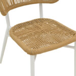 Καρέκλα στοιβαζόμενη Agus pakoworld αλουμίνιο σε λευκό- pe rattan σε φυσική απόχρωση 55x63x77εκ - Image 9