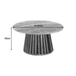 Τραπέζι σαλονιού Mable pakoworld μασίφ ξύλο ακακίας σε φυσική απόχρωση και επιφάνεια μαρμάρου Φ100x45εκ - Image 5