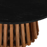 Τραπέζι σαλονιού Mable pakoworld μασίφ ξύλο ακακίας σε φυσική απόχρωση και επιφάνεια μαύρου μαρμάρου Φ100x45εκ - Image 4