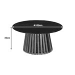 Τραπέζι σαλονιού Mable pakoworld μασίφ ξύλο ακακίας σε φυσική απόχρωση και επιφάνεια μαύρου μαρμάρου Φ100x45εκ - Image 5