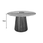 Τραπέζι Mable pakoworld μασίφ ξύλο ακακίας σε φυσική απόχρωση και επιφάνεια μαρμάρου Φ120x76εκ - Image 5