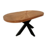 Τραπέζι σαλονιού Fardy pakoworld μασίφ ξύλο ακακίας σε φυσική απόχρωση με μαύρα μεταλλικά πόδια 120x60x45εκ - Image 2