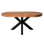 Τραπέζι σαλονιού Fardy pakoworld μασίφ ξύλο ακακίας σε φυσική απόχρωση με μαύρα μεταλλικά πόδια 120x60x45εκ - Image 3