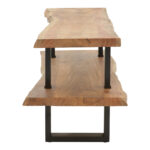 Έπιπλο τηλεόρασης Fuji pakoworld μασίφ ξύλο ακακίας σε φυσική απόχρωση με μαύρα μεταλλικά πόδια 140x40x52εκ - Image 4