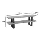 Έπιπλο τηλεόρασης Fuji pakoworld μασίφ ξύλο ακακίας σε φυσική απόχρωση με μαύρα μεταλλικά πόδια 140x40x52εκ - Image 7