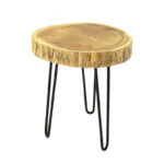 Βοηθητικό τραπέζι Tripp Ι pakoworld μασίφ ξύλο ακακίας σε φυσική απόχρωση-μαύρα μεταλλικά πόδια Φ41x45εκ - Image 4