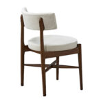 Καρέκλα Raudi pakoworld rubberwood σε καρυδί-εκρού απόχρωση 45.5x45.5x81εκ - Image 2