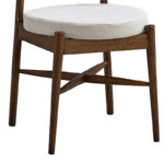 Καρέκλα Raudi pakoworld rubberwood σε καρυδί-εκρού απόχρωση 45.5x45.5x81εκ - Image 4