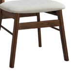 Καρέκλα Cairo pakoworld rubberwood σε καρυδί-εκρού απόχρωση 47x47x76εκ - Image 4