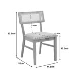 Καρέκλα Raffles pakoworld rubberwood με pe rattan και γκρι μπεζ ύφασμα 47x48x83.5εκ - Image 2