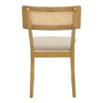 Καρέκλα Raffles pakoworld rubberwood με pe rattan και γκρι μπεζ ύφασμα 47x48x83.5εκ - Image 6