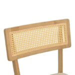 Καρέκλα Raffles pakoworld rubberwood με pe rattan και γκρι μπεζ ύφασμα 47x48x83.5εκ - Image 7
