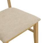 Καρέκλα Raffles pakoworld rubberwood με pe rattan και γκρι μπεζ ύφασμα 47x48x83.5εκ - Image 8