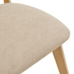 Καρέκλα Canon pakoworld rubberwood σε φυσική απόχρωση με γκρι μπεζ ύφασμα 43x52x83,5εκ - Image 8