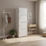 Ντουλάπι-στήλη Soline I pakoworld σε λευκή απόχρωση 40x34.5x120εκ