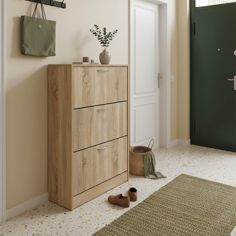 383-000022 Παπουτσοθήκη Savaz pakoworld σε sonoma απόχρωση 60x24x114εκ