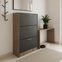 Παπουτσοθήκη Savaz pakoworld σε oak-ανθρακί απόχρωση 60x24x114εκ